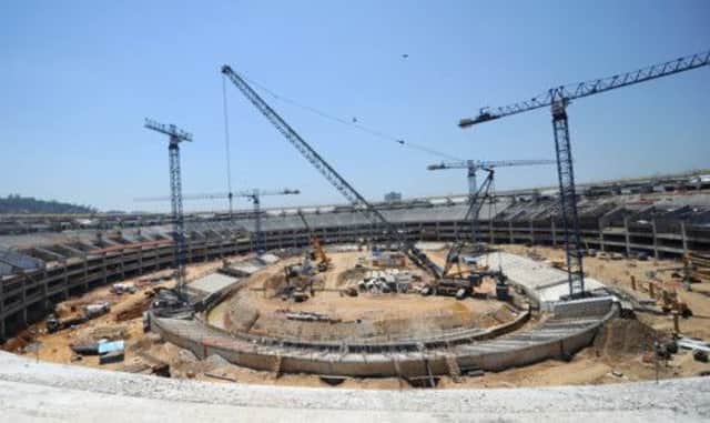 The Mario Filho stadium under construction in Rio de Janeiro. Picture: AFP