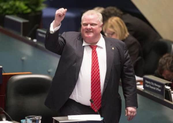 Toronto mayor Rob Ford has been stripped of the last of his substantive powers after a series of damaging scandals. Picture: AP