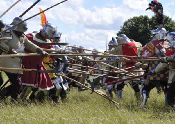 Combatants in the midst of a collieshangie as they re-enact the Battle of Flodden. Picture: Stuart Cobley/TSPL