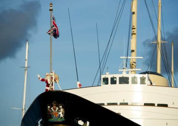 Santa pays a surprise visit to The Royal Yacht Britannia in Edinburgh. Picture: Tony Marsh
