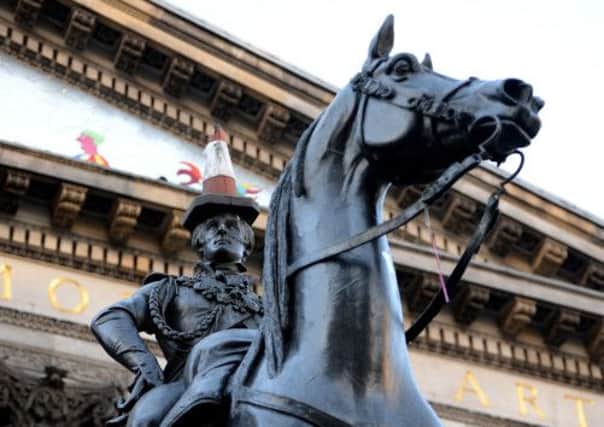 The Duke of Wellington Statue, complete with his cone hat. Picture: Getty