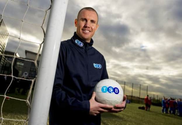 Kenny Miller launches a new partnership between TSB and the Scottish Schools' Football Association at Bishopbriggs Academy.  Picture: SNS