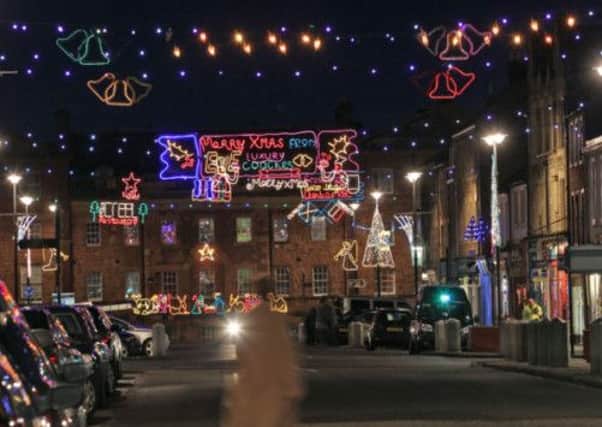 Christmas lights in Dunbar High Street. Picture: Gordon Fraser