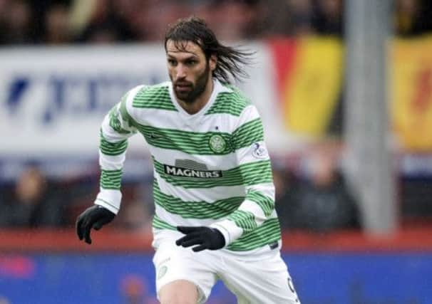 Georgios Samaras is set to play in a central striking role for Celtic against AC Milan. Picture: SNS