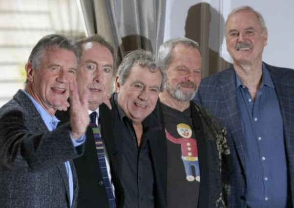 Monty Python members Michael Palin, Eric Idle, Terry Jones, Terry Gilliam and John Cleese announce their reunion show last week. Picture: Reuters