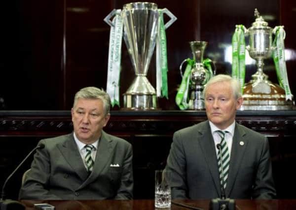 Celtic chief executive Peter Lawwell, left, and chairman Iain Bankier. Picture: SNS
