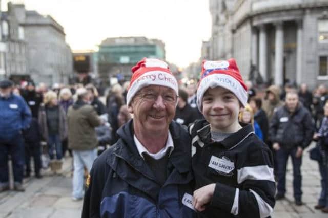 David Souter and grandson David Will sang in Aberdeen. Picture: Newsline