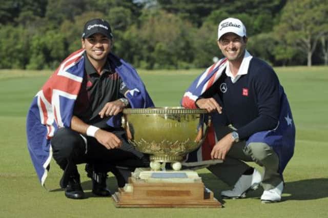 Victory in the World Cup by Jason Day and Adam Scott was tempered by the fact that they had not been paired. Picture: AP