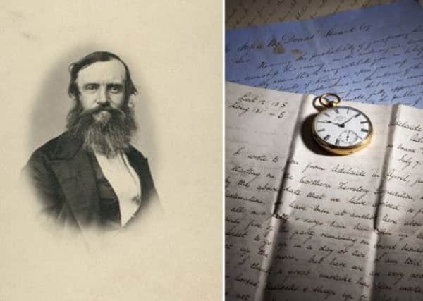 John McDouall Stuart, left, and the pocket watch that fetched 48 thousand pounds at auction today. Picture: Hemedia
