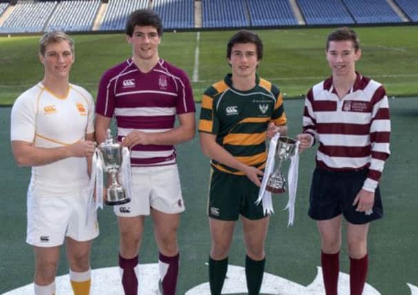 left to right, captains Chris Jollands, Ally Miller, Charlie Lonergan and Oli Brown. Picture: SNS/SRU