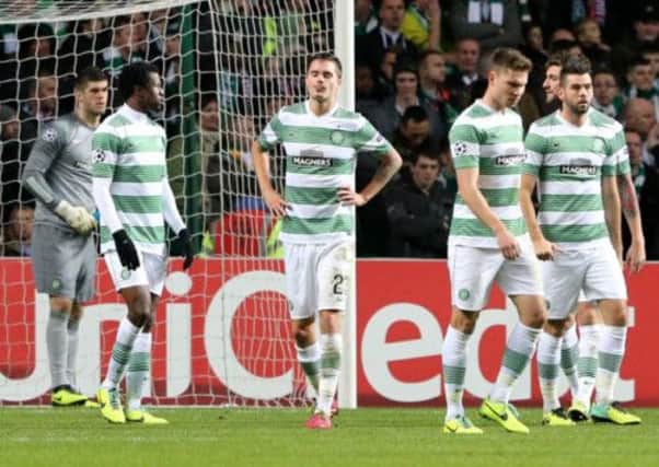 The dejection on the faces of Mikael Lustig, Derk Boerrigter and Joe Ledley tells its own story. Picture: PA