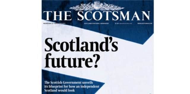 The front page of today's Scotsman