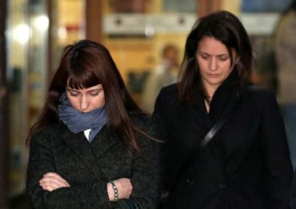 Francesca, left, and Elisabetta Grillo leaving court yesterday. Picture: Getty