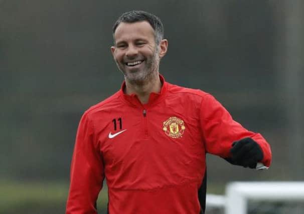 Ryan Giggs in training ahead of his outstanding performance in Leverkusen. Picture: Reuters