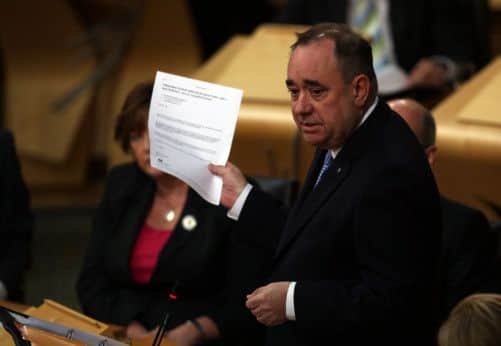 Scottish First Minister Alex Salmond  during Question Time. Picture: PA