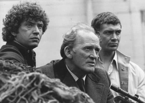 From left, Martin Shaw, Gordon Jackson and Lewis Collins in The Professionals. Picture: Getty
