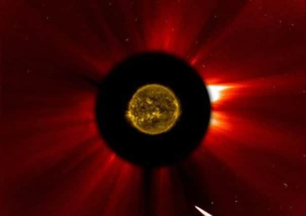 This composite image shows the comet heading towards the sun. Picture: AFP/Getty