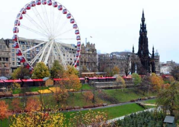 The German market, and the Scott Monument. Picture: Ian Rutherford