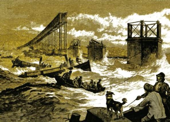 An illustration of the disaster in which a train plunged into the water. Picture: Contributed