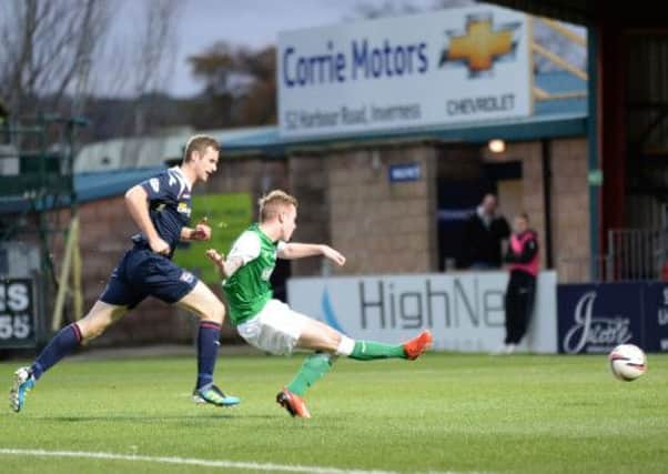 Danny Handling scored to give Hibs the away win. Picture: David Lamb