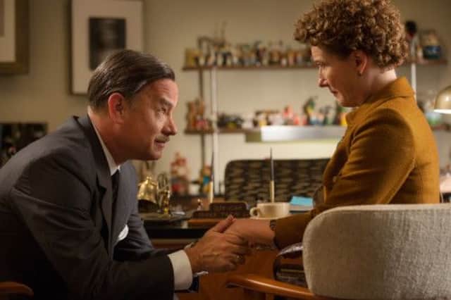 Walt Disney (Tom Hanks), left, and P.L. Travers (Emma Thompson), right, in "Saving Mr. Banks". Picture: Contributed