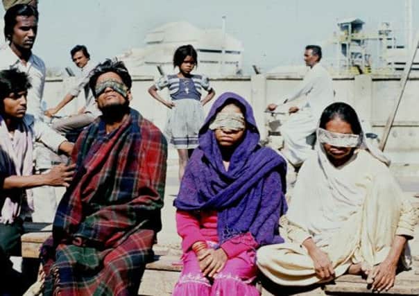 Victims blinded by cyanide gas at Bhopal in 1984. Picture: AFP