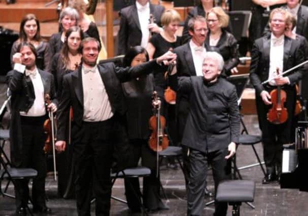 Nikolai Lugansky (L) and Peter Oundjian with the RNSO in Aix-en-Provence. Picture: Complimentary