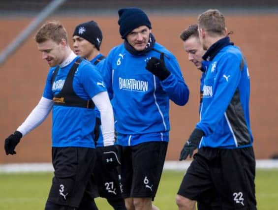 Lee McCulloch, centre, says this Rangers team would be in with a chance of winning the Premiership. Picture: SNS