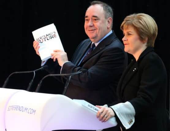 First Minister Alex Salmond and Deputy First Minister Nicola Sturgeon at the white paper launch. Picture: PA
