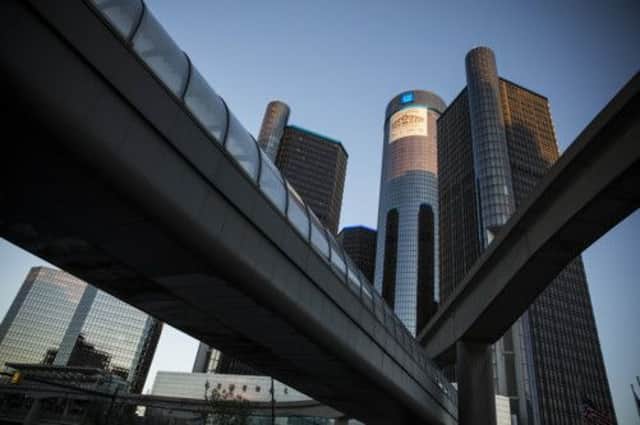 The General Motors logo sits atop the company's headquarters in Detroit, Michigan. Picture: Getty