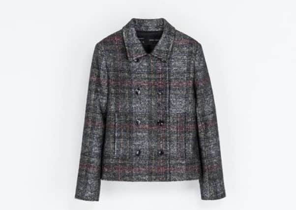 A tartan coat from high street chain Zara. Picture: Contributed
