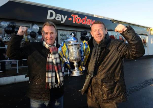 Alan Rough and Andy Goram with the Scottish Cup. Picture: Contributed