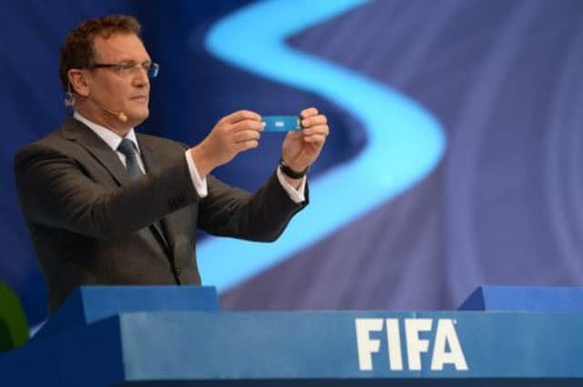 FIFA Secretary General Jerome Valcke during the draw. Picture: Getty