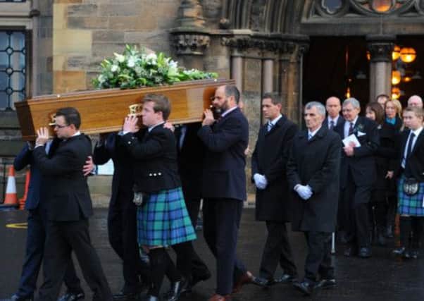 Captain David Traill's funeral took place today in Glasgow. Picture: Robert Perry