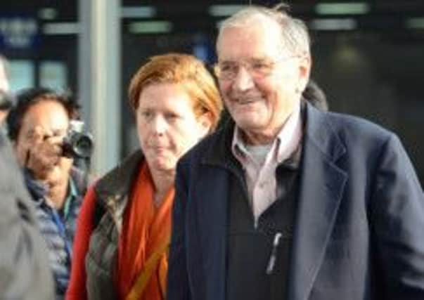 Merrill Newman on his way home after being held for over a month. Picture: Reuters