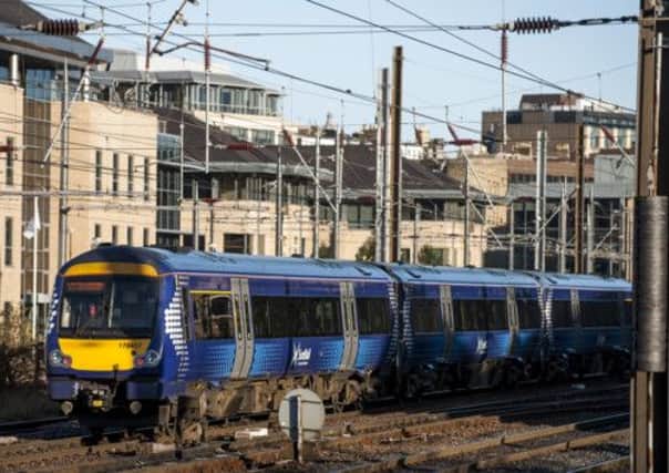 A Scotrail train leaves Haymarket Station in Edinburgh. Picture: Ian Georgeson