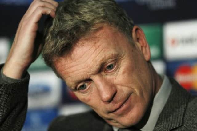 David Moyes is left scratching his head during yesterdays press conference at Old Trafford. Picture: Reuters