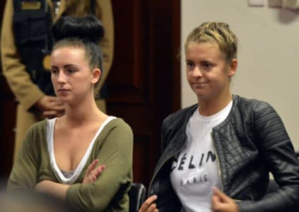 Michaella McCollum, left and Melissa Reid could receive shortened jail sentences. Picture: Getty