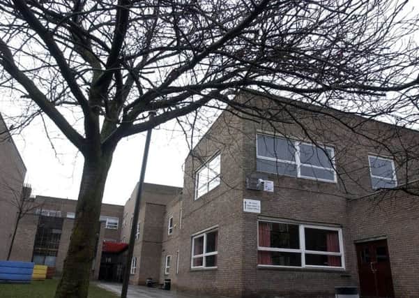 One of the buildings at the current James Gillespie's High School, which will be replaced by a multi-million pound new build. Picture: TSPL