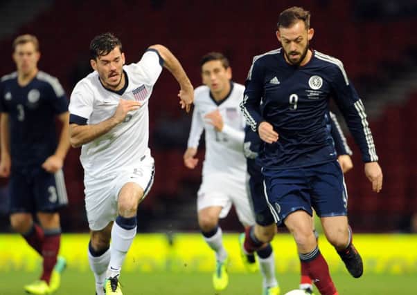 Scotland's Steven Fletcher in action against the USA. Picture: Ian Rutherford