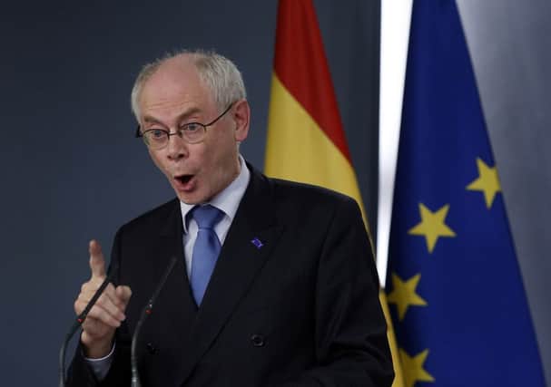 European Council President Herman Van Rompuy in Madrid. Picture: Reuters