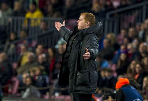 Neil Lennon pictured during this week's rout against Barcelona. Picture: SNS