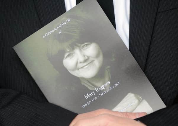 Friends and family attended the funeral service for Mary Riggens. Picture: Neil Hanna