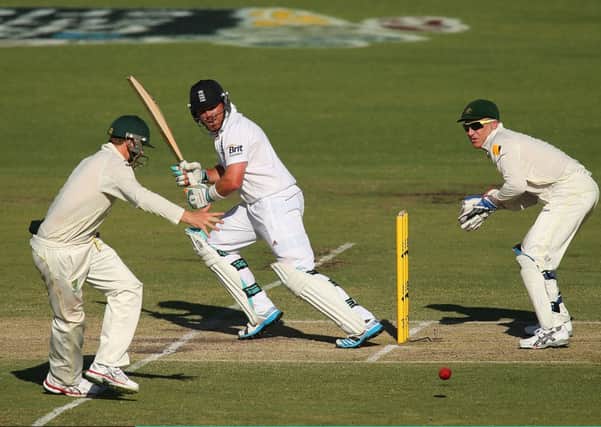 Ian Bell of England plays a shot during day two of the Third Test. Picture: Getty