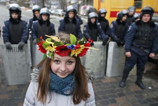 This girl joined the proEurope rally in Kievs Independence Square. Picture: Reuters
