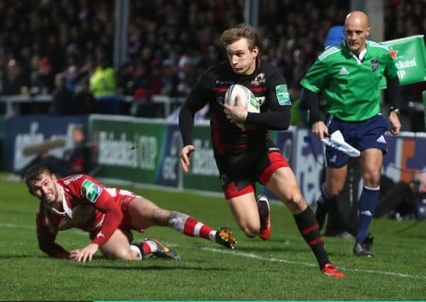 Tom Brown breaks through the Gloucester defence . Picture: Getty