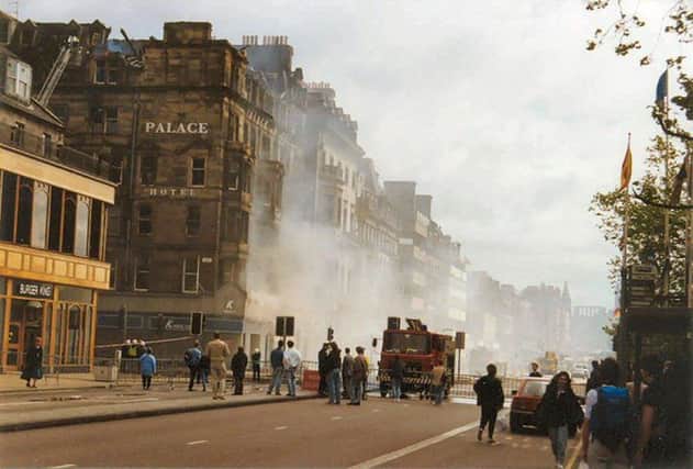 The hotel was completely destroyed by fire. Picture: Janet Dalgleish