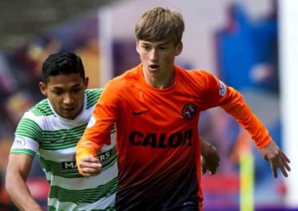 Ryan Gauld in action for Dundee United against Celtic. Picture: SNS