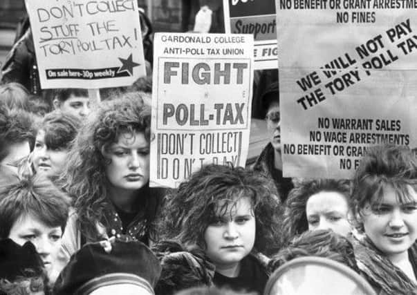 A poll tax demonstration in Strathclyde. Picture: Allan Milligan