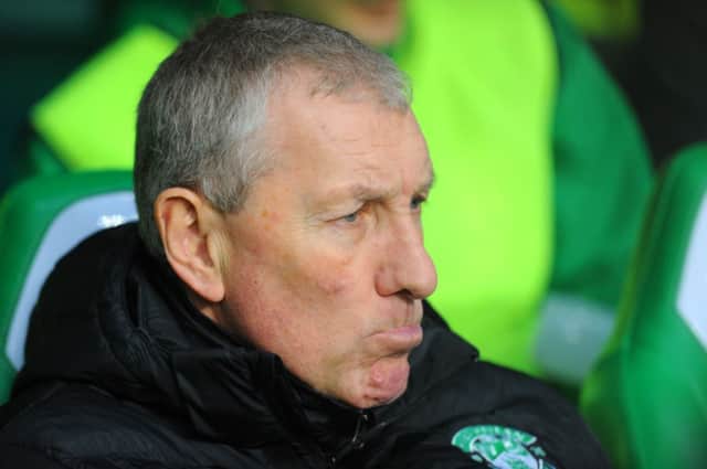 The Easter Road boss is contesting a two-game ban. Picture: Robert Perry
